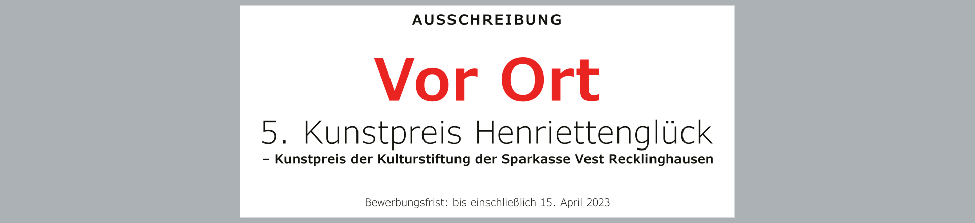 5. Kunstpreis Henriettenglück Vor Ort 2023
